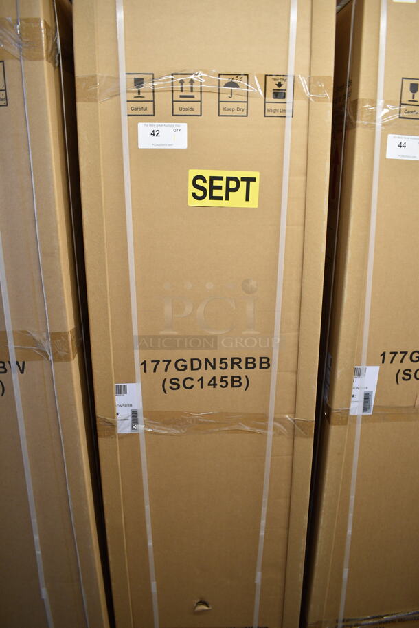 BRAND NEW! Galaxy 177GDN5RBB Metal Commercial Single Door Reach In Cooler Merchandiser w/ Poly Coated Racks and LED Lighting. 110-120 Volts, 1 Phase. - Image 2 of 3