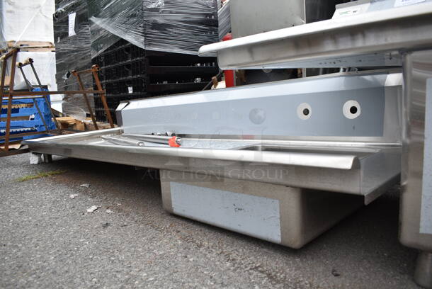 BRAND NEW SCRATCH AND DENT! Regency 600DDT84L 16 Gauge 7' Soiled / Dirty Dish Table - Left Drainboard.  - Image 3 of 8