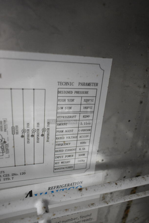 Avantco 178APT60HC Stainless Steel Commercial Sandwich Salad Prep Table Bain Marie Mega Top on Commercial Casters. 115 Volts, 1 Phase. Tested and Working! - Image 7 of 7
