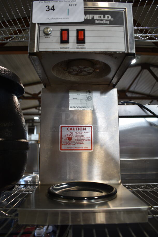 Bloomfield Stainless Steel Commercial Countertop Coffee Machine w/ 2 Coffee Pots and Poly Brew Basket.  - Image 3 of 5