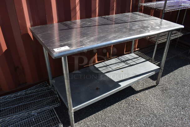 Stainless Steel Commercial Table w/ Metal Under Shelf. 60x30x36