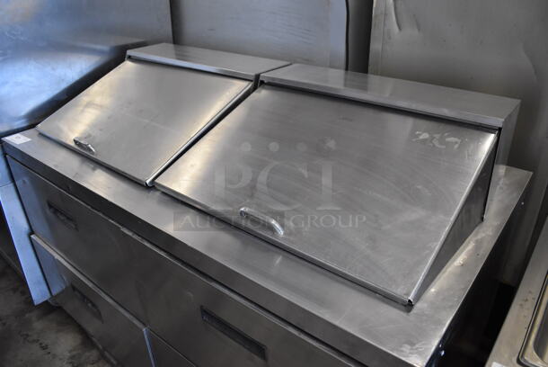 Delfield D4460N-24M-SB Stainless Steel Commercial Sandwich Salad Bain Marie Mega Top w/ 4 Drawers on Commercial Casters. 115 Volts, 1 Phase. 60x32x45. Tested and Powers On But Does Not Get Cold - Image 3 of 7