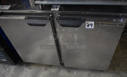 Beverage Air UCR36AHC-ADA Stainless Steel Commercial 2 Door Undercounter Cooler. 115 Volts, 1 Phase. Tested and Working!