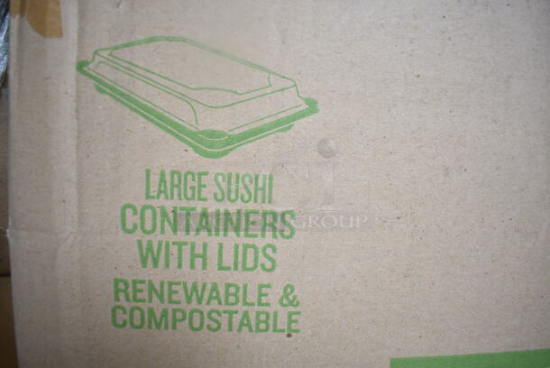 PALLET LOT of 20 BRAND NEW Boxes Including Eco Products EP-SH3-CPK Compostable Sushi Containers , F21013 Seal Top Poly Bags, Sabert 4409270D300 
Pulp 27 oz. Oval Burrito Bowl. 20 Times Your Bid!  - Image 6 of 8