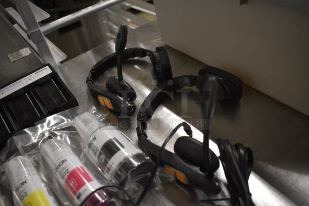 ALL ONE MONEY! Lot of Various Items Including Ink and Drive Thru Headphones in Gray Poly Bus Bin - Image 4 of 7