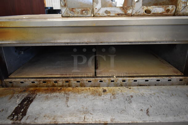 2 Bakers Pride Stainless Steel Commercial Natural Gas Powered Single Deck Pizza Ovens w/ Thermostatic Controls and 1 Deck of Cooking Stones. 208 Volts, 3 Phase. Comes w/ 4 Legs. 2 Times Your Bid! - Image 5 of 7
