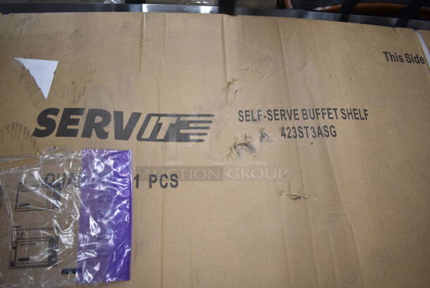 BRAND NEW SCRATCH AND DENT! ServIt 423ST3ASG Angled Sneeze Guard for 3-Pan Steam Tables - Image 3 of 3