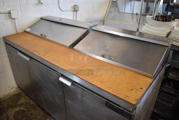 Continental SW72-16 Stainless Steel Commercial Sandwich Salad Prep Table Bain Marie Mega Top on Commercial Casters. 115 Volts, 1 Phase. 72x31x43. Tested and Working! - Image 2 of 9