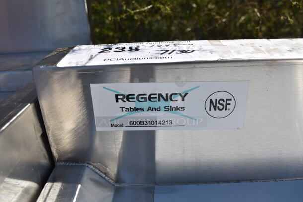 BRAND NEW SCRATCH AND DENT! Regency 600B31014213 Stainless Steel 3 Bowl Underbar Sink with Two Drainboards. Bays 10x14x9.5. Drain Boards 11x15 - Image 7 of 7