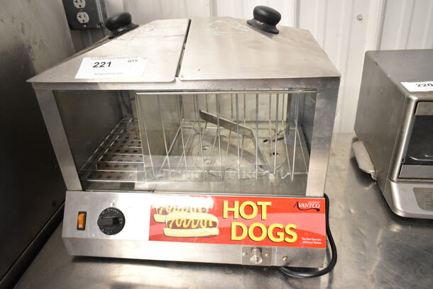 Avantco 177HDS100 Stainless Steel Commercial Countertop 100 Dog Hot Dog Steamer. 120 Volts, 1 Phase. Tested and Working! - Image 1 of 6