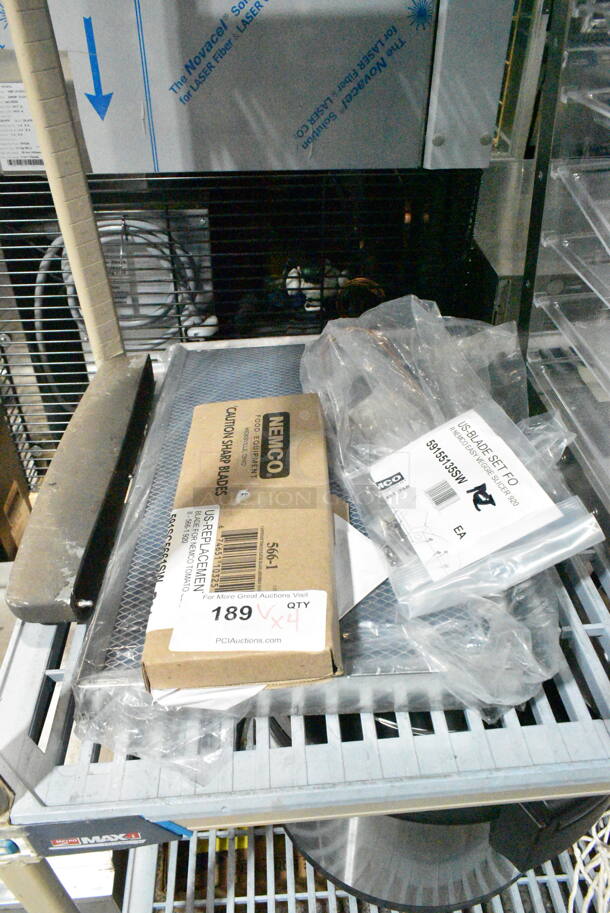 4 BRAND NEW SCRATCH AND DENT! Items Including 591SC5661SW Nemco Scalloped Blade Assembly for Easy Tomato Slicer II, 59155135SW Nemco 55135 Easy Slicer Vegetable Slicer Replacement Blade Set, Cooking Performance Group 351302170058 Thermocouple, Filter. 4 Times Your Bid!  - Image 1 of 8