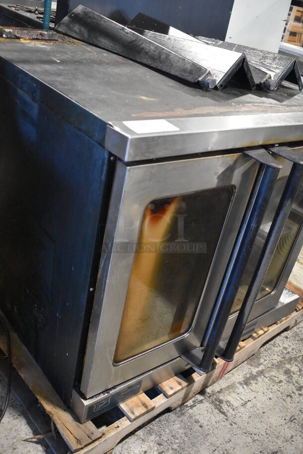 Duke Stainless Steel Commercial Natural Gas Powered Full Size Convection Oven w/ View Through Doors, Metal Oven Racks and Thermostatic Controls Comes w/ 4 Legs. 38.5x42x32. Legs 27" - Image 3 of 8