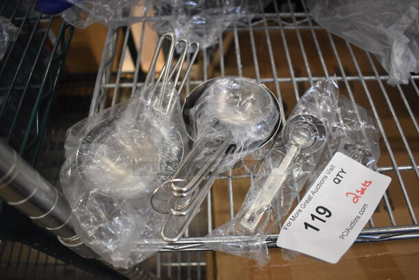 ALL ONE MONEY! Lot of 2 Sets of Dry Measuring Cups and 2 Sets of Teaspoons. 