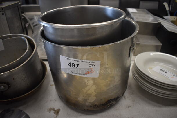 3 Various Metal Items; Two Bins and One Pot. Includes 10x10x11. 3 Times Your Bid!