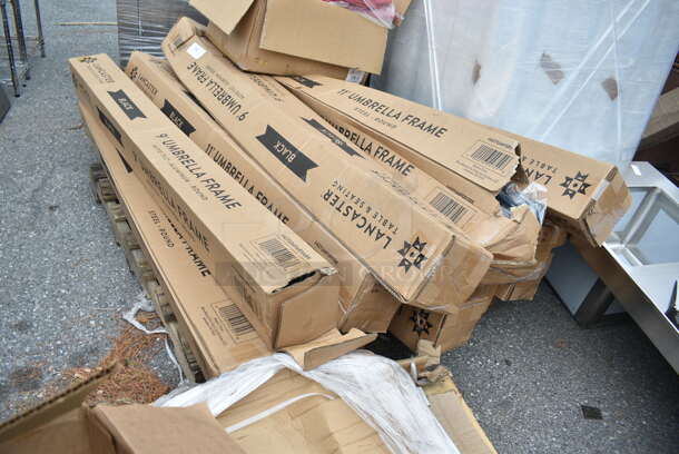 13 BRAND NEW SCRATCH AND DENT! Lancaster Table & Seating 427UMFAR9ABK Patio Umbrella. 13 Times Your Bid! - Image 3 of 7