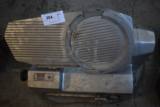Univex 510 Metal Commercial Countertop Meat Slicer. 115 Volts, 1 Phase. 18x29x17. Tested and Does Not Power On
