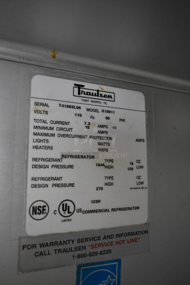 Traulsen G10011 ENERGY STAR Stainless Steel Commercial Single Door Reach In Cooler w/ Poly Coated Racks on Commercial Casters. 115 Volts, 1 Phase. Tested and Working! - Image 5 of 5