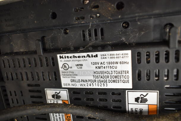 2 KitchenAid KMT4115CU Stainless Steel Countertop 4 Slot Toaster. 120 Volts, 1 Phase. 2 Times Your Bid! - Image 4 of 5