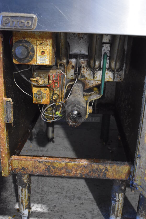 2013 Pitco Frialator SG14 Stainless Steel Commercial Floor Style Natural Gas Powered Deep Fat Fryer. 110,000 BTU. 16x34x53 - Image 5 of 8