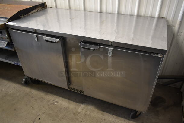 Beverage Air WTR60A Stainless Steel Commercial 2 Door Undercounter Cooler on Commercial Casters. 115 Volts, 1 Phase. Tested and Powers On But Does Not Get Cold - Image 1 of 7