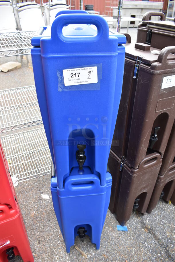 2 Cambro UC500 Blue Poly Insulated Beverage Holder Dispensers. 12x16.5x27. 2 Times Your Bid! - Image 1 of 12