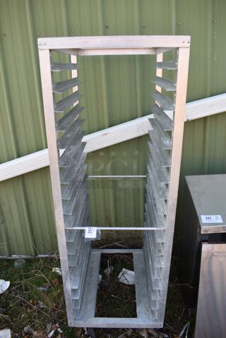 Metal Commercial Pan Transport Rack on Commercial Casters. 21.5x26x64