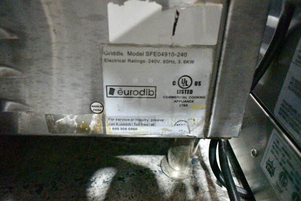 Eurodib SFE04910-240 Stainless Steel Commercial Countertop Electric Powered Flat Top Griddle. 240 Volts, 1 Phase.  - Image 6 of 6