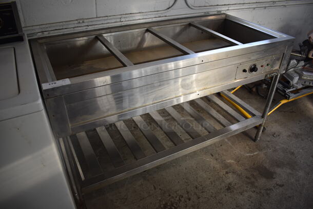 Adcraft EST-240 Stainless Steel Commercial Electric Powered Steam Table. 208-240 Volts, 1 Phase. 57.5x26.5x35.5
