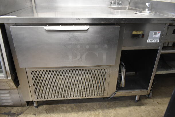 Stainless Steel Counter w/ Sink Bay, Faucet, Handles, Water Dipping Well and Refrigerated Drawer. Tested and Does Not Power On - Image 3 of 9