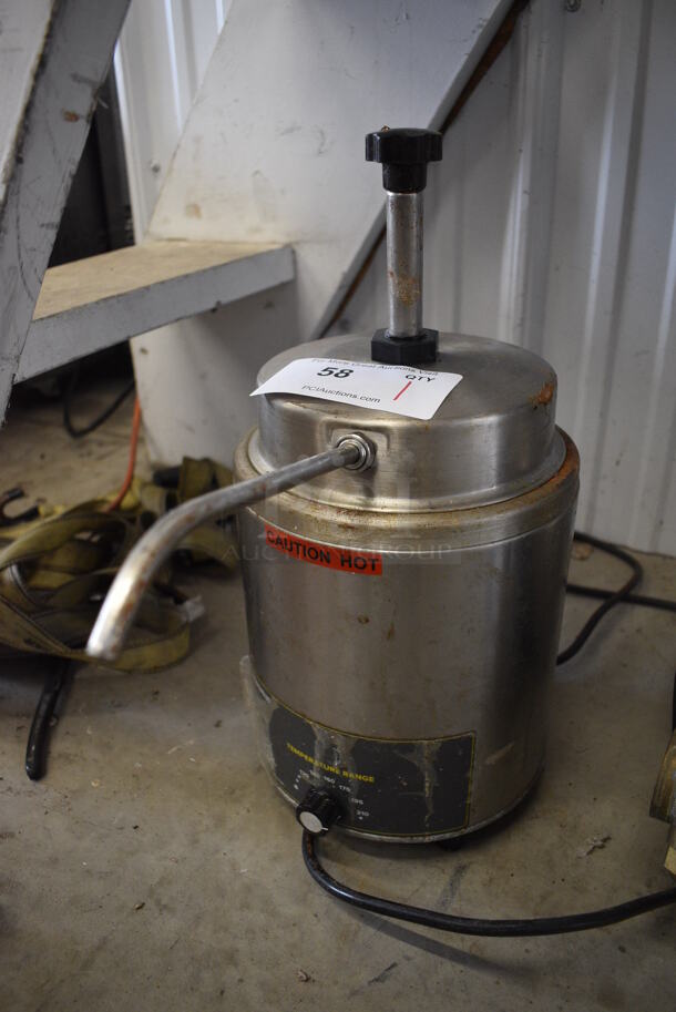 Carnival King Model 382RWS35 Stainless Steel Commercial Countertop Server w/ Pump Lid. 120 Volts, 1 Phase. 7.5x15x15. Tested and Working! - Image 1 of 5