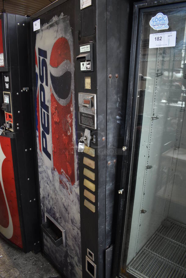 Metal Commercial Canned Drink Vending Machine w/ Bill / Coin Acceptor. Comes w/ Key! 28x28x72. Tested and Powers On But Does Not Get Cold - Image 2 of 6