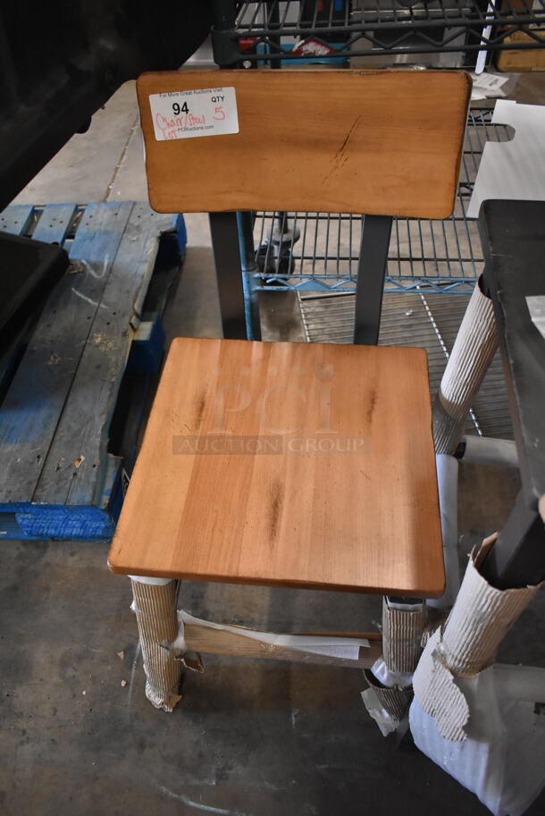 ALL ONE MONEY! Lot of BRAND NEW SCRATCH AND DENT! Wooden Chair, Stool and 2 164TCLWDGY30 Antique Alate Gray Post.  - Image 5 of 5