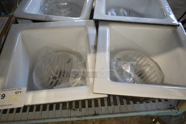 2 BRAND NEW SCRATCH AND DENT! Single Bay Drop In Sink w/ Zurn Elkay P1900-SEMI-DOME PVC Dome Bottom Strainer for Z1900 Series Floor Sinks. 2 Times Your Bid!  - Image 3 of 6