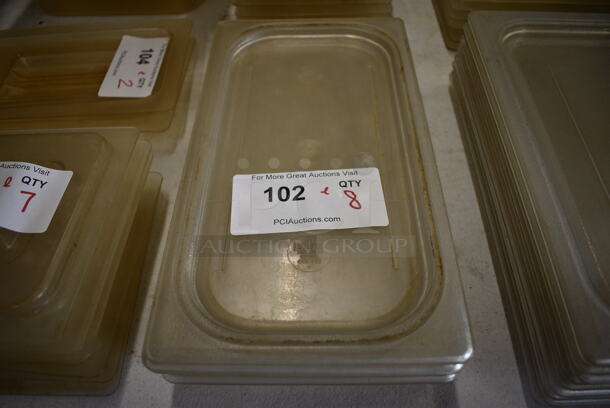 ALL ONE MONEY! Lot of 8 Clear Poly 1/3 Size Drop In Bin Lids! - Image 1 of 2
