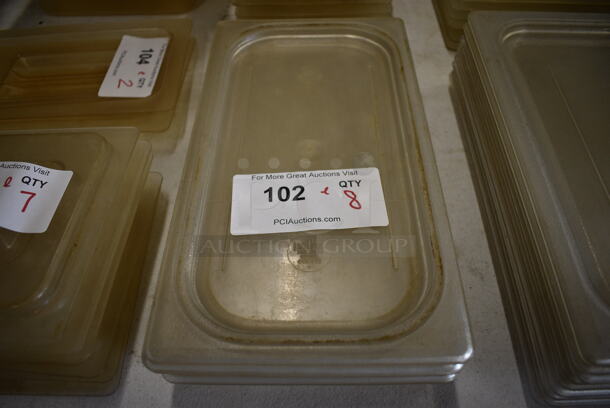 ALL ONE MONEY! Lot of 8 Clear Poly 1/3 Size Drop In Bin Lids!