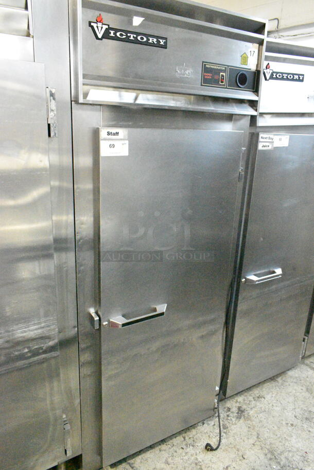 Victory RS-1D-S7-EW Stainless Steel Commercial Single Door Reach In Cooler. 115 Volts, 1 Phase. Tested and Working! - Image 1 of 5