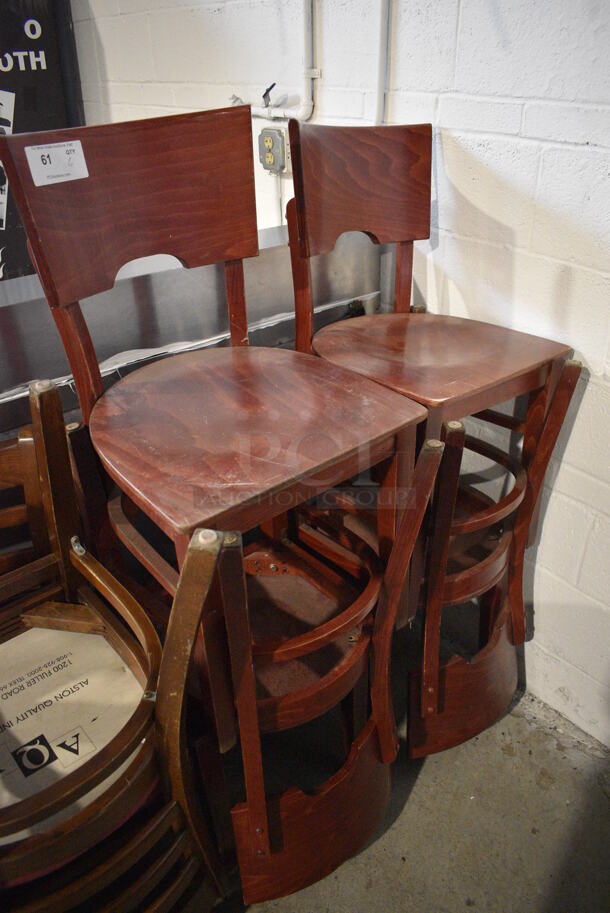 6 Wooden Dining Chairs. 17x17x32.5. 6 Times Your Bid! - Image 3 of 3