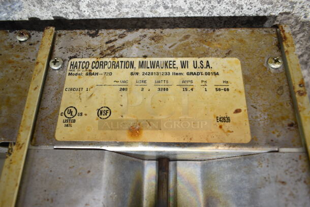 Hatco GRAH-72D Metal Commercial Warming Strip. 208 Volts, 1 Phase.  - Image 5 of 5