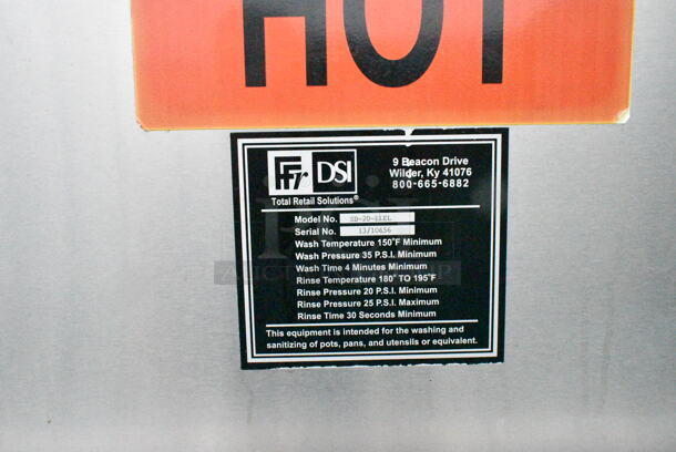 Douglas DSI SD-20-ELEL Stainless Steel Commercial Pot and Pan Washer. - Image 12 of 12