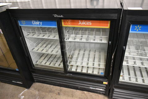 2019 True GDM-41SL-48-HC-LD Metal Commercial 2 Door Reach In Cooler Merchandiser w/ Poly Coated Racks. 115 Volts, 1 Phase. Tested and Working!