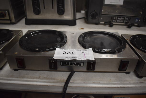 Bunn WX2 Stainless Steel Commercial Countertop 2 Burner Coffee Pot Warmer. 120 Volts, 1 Phase. 14x7x2.5. Tested and Working! - Image 1 of 5