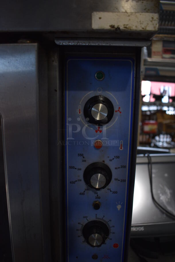 Bakers Pride GDCO11E Stainless Steel Commercial Electric Powered Full Size Convection Oven w/ View Through Doors, Metal Oven Racks and Thermostatic Controls on Metal Legs. 240 Volts, 1/3 Phase. 38x38x56 - Image 3 of 8
