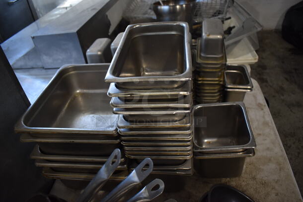 ALL ONE MONEY! Lot of 21 Various Stainless Steel Drop In Bins. 1/6x6, 1/3x6, 1/4x6, 1/2x4 - Image 4 of 5