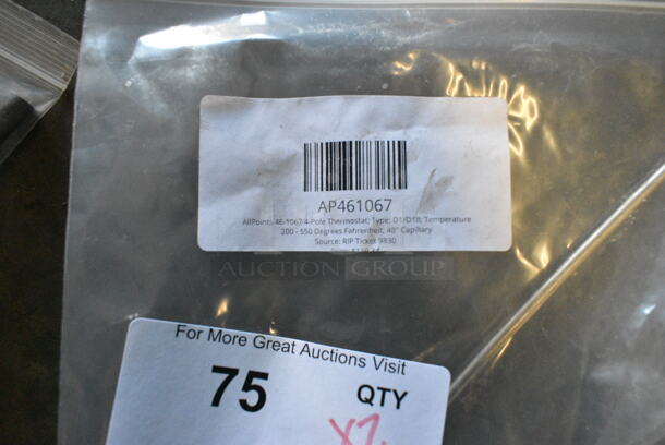 2 BRAND NEW SCRATCH AND DENT! Items Including AP461067 AllPoints 46-1067 4-Pole Thermostat; Type: D1/D18; Temperature 200 - 550 Degrees Fahrenheit; 48" Capillary and 3974267W Heatcraft 4267W Defrost Term Switch. 2 Times Your Bid!  - Image 3 of 4