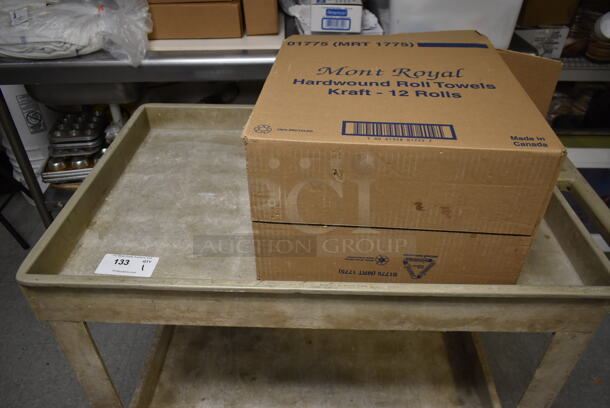 Tan Poly 2 Tier Cart on Commercial Casters. (dish room) - Image 4 of 4