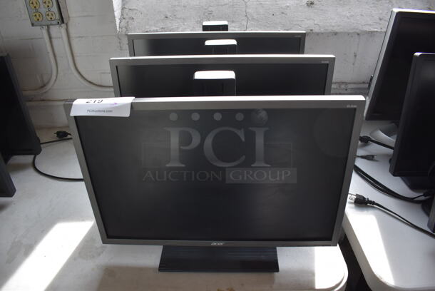 3 Acer B226WL 22" Computer Monitors. 100-240 Volts, 1 Phase. 3 Times Your Bid! - Image 1 of 6