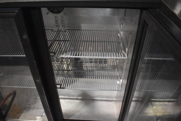 BRAND NEW SCRATCH AND DENT! KoolMore BC-2DSW-BK Metal Commercial 2 Door Cooler Merchandiser w/ Poly Coated Racks. 115 Volts, 1 Phase. 35.5x20x35. Tested and Working! - Image 4 of 8