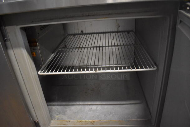 Randell 8395N Stainless Steel Commercial Pizza Prep Station w/ Over Shelf on Commercial Casters. 115 Volts, 1 Phase. 95x35x57. Picture of the Unit Before Removal Is Included In the Listing. Tested and Working! - Image 8 of 10