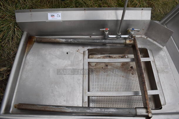 Stainless Steel Commercial Left Side Dirty Side Dishwasher Table w/ Spray Nozzle Attachment. Goes GREAT w/ Lots 344 and 355! 48x30x32 - Image 3 of 4