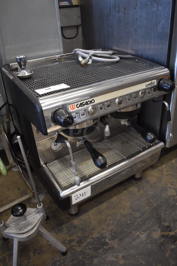 Undici Casadio Stainless Steel Commercial Countertop 2 Group Espresso Machine w/ 2 Portafilters and 2 Steam Wands. 208 Volts, 1 Phase. 21x22x24 - Image 2 of 6